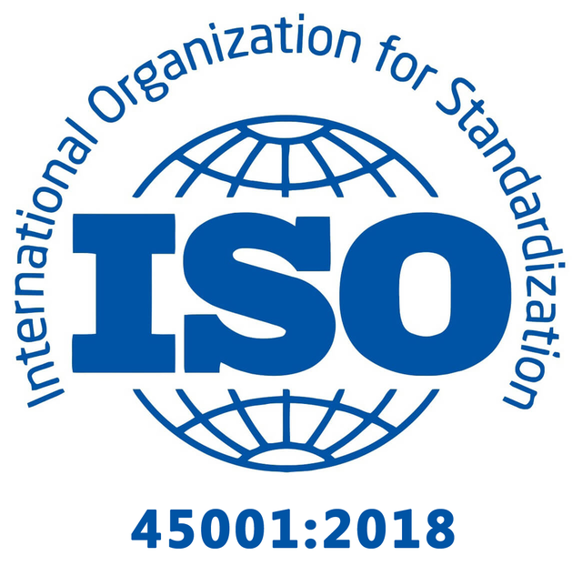 ISO 45001:2018 occupational health and safety management badge